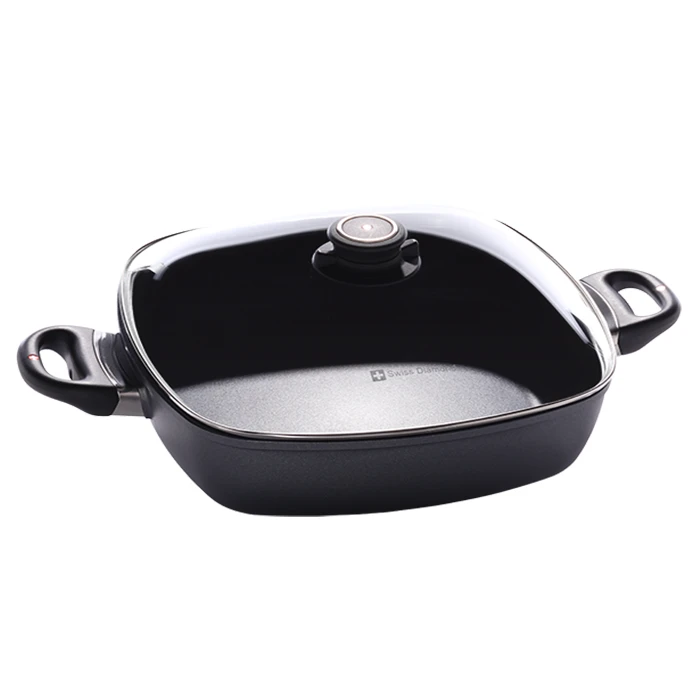 Swiss Diamond 5-Quart Induction Nonstick Square Casserole With Lid 1 Swiss Diamond 5-Quart Induction Nonstick Square Casserole With Lid