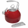 Chantal 1.8-Quart Classic Enamel-On-Steel Teakettle - Red