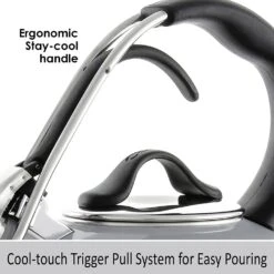 Chantal 1.8 Qt Enamel On Steel Classic Teakettle - Fog Grey -COOKWARE Store 1971