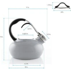 Chantal 1.8 Qt Enamel On Steel Classic Teakettle - Fog Grey -COOKWARE Store 1976