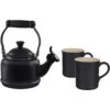 Le Creuset 1.25 Qt. Kettle & (2) 14 Oz. Mugs Demi Kettle & 2 Mug Set - Licorice
