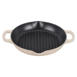 Le Creuset 9.75" Signature Deep Round Grill Pan - Meringue