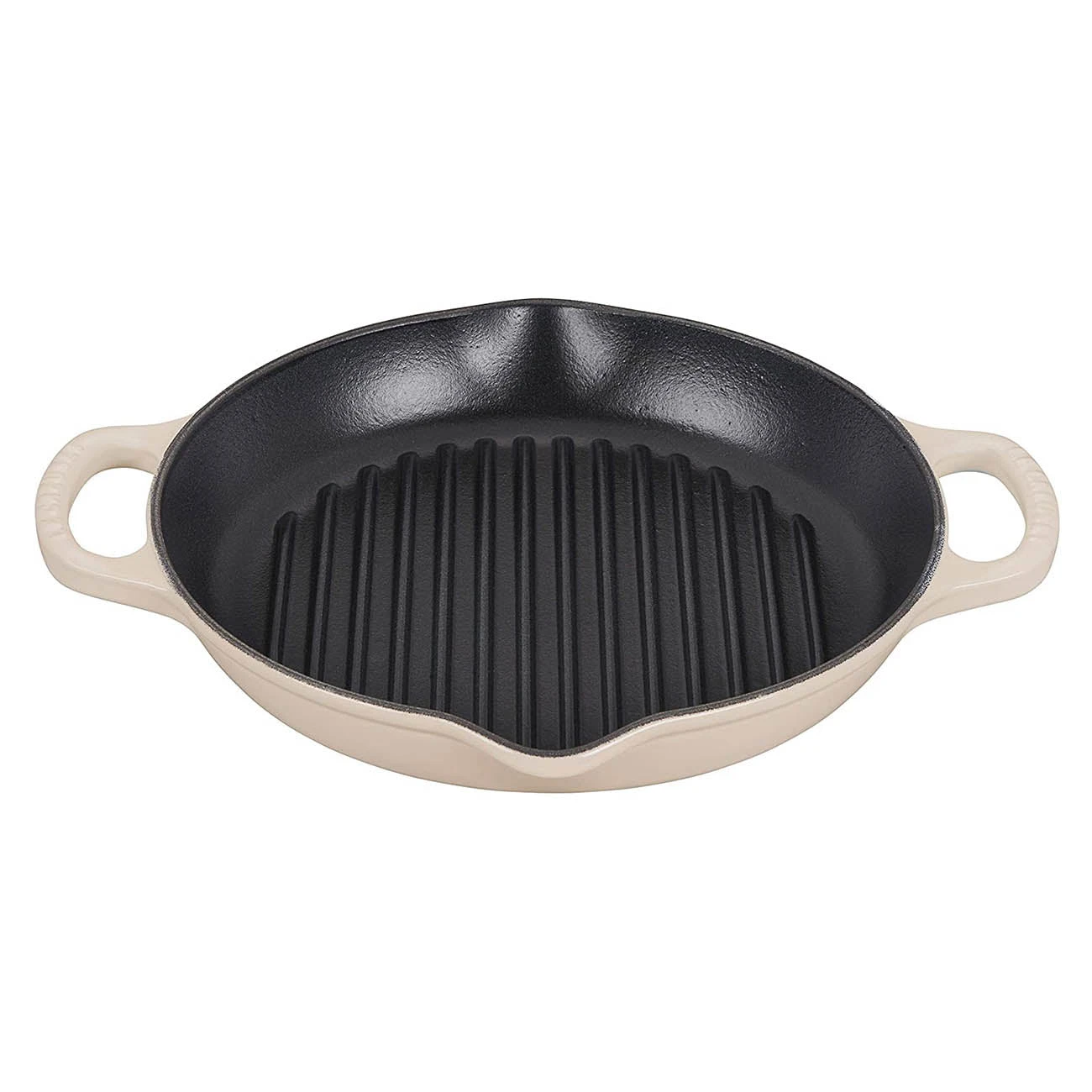 Le Creuset 9.75" Signature Deep Round Grill Pan - Meringue 1 Le Creuset 9.75" Signature Deep Round Grill Pan - Meringue