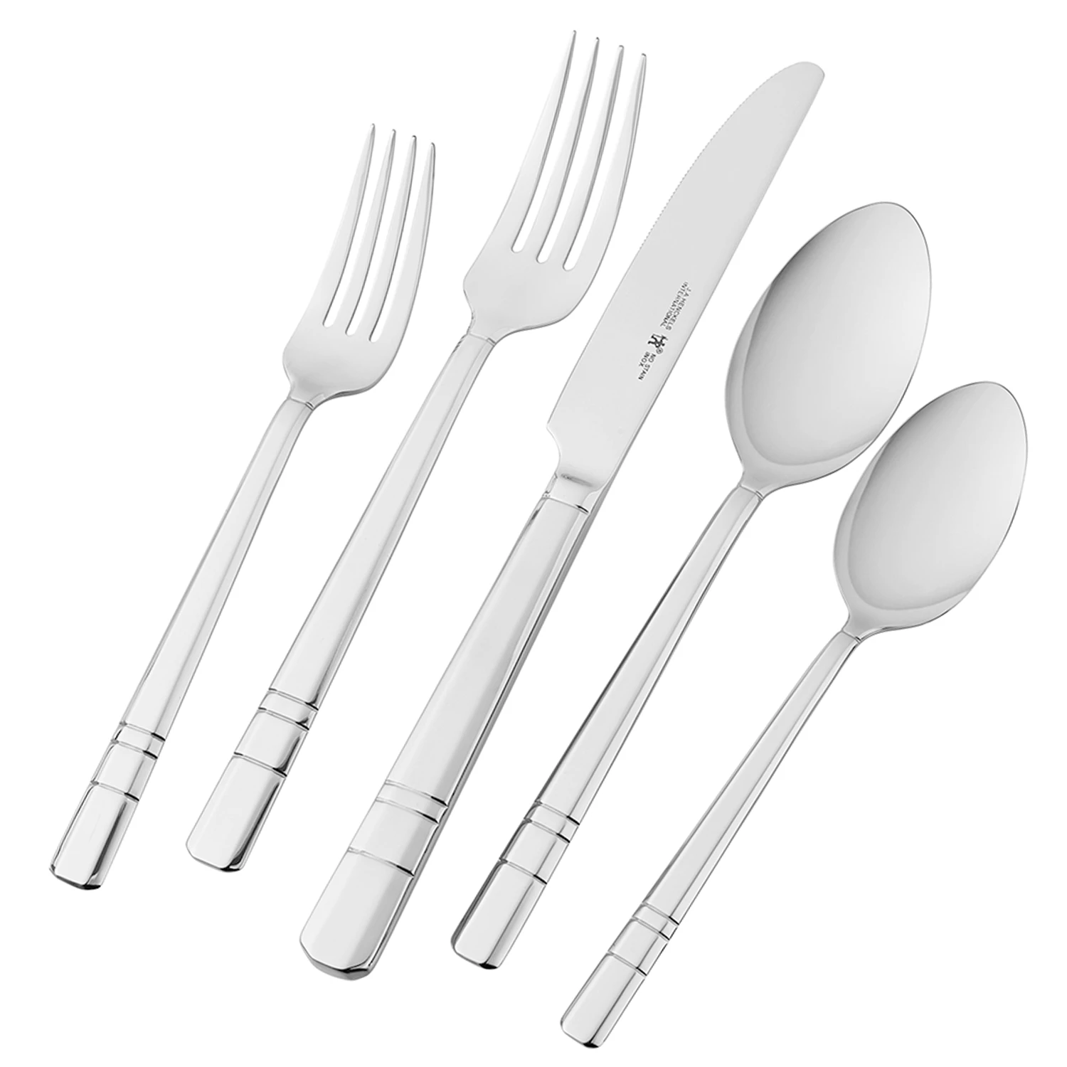 J.A. Henckels International Madison Square 65-Piece 18/10 Stainless Steel Flatware Set 1 J.A. Henckels International Madison Square 65-Piece 18/10 Stainless Steel Flatware Set