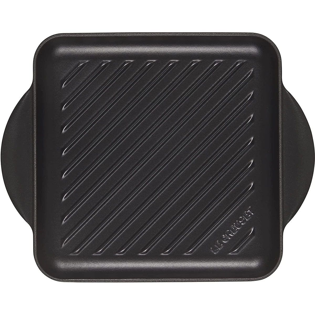 Le Creuset Enamaled Cast Iron Square Grill, 9.5", Licorice 2 Le Creuset Enamaled Cast Iron Square Grill, 9.5", Licorice - Image 2
