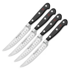 Wusthof Classic 4-Piece Steak Knife Set, Hollow Edge