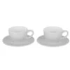 Le Creuset 7 Oz. Each Set Of 2 Cappuccino Cups And Saucers - White