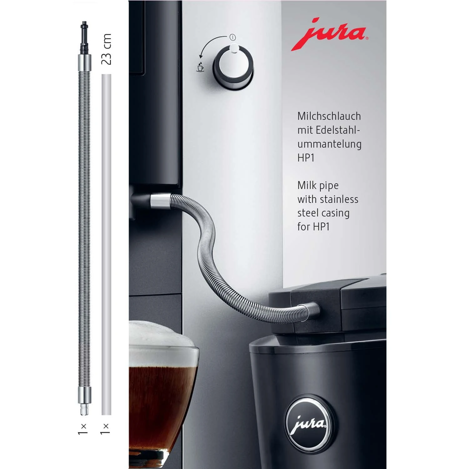 Jura Milk Pipe With Stainless Steel Casing 1 Jura Milk Pipe With Stainless Steel Casing
