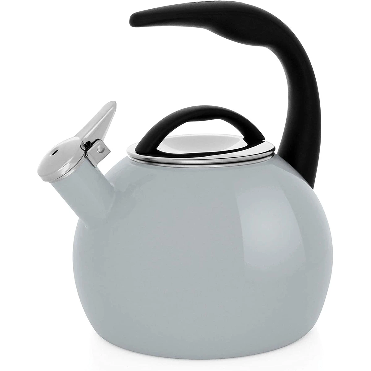 Chantal 2 Qt. Enamel-on-Steel Anniversary Teakettle - Fog Grey 1 Chantal 2 Qt. Enamel-on-Steel Anniversary Teakettle - Fog Grey