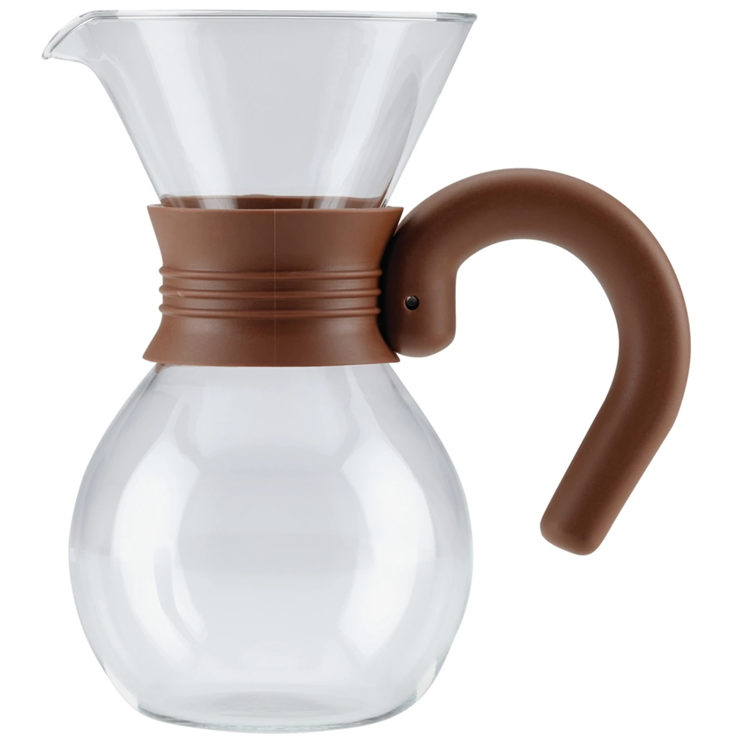 Bonjour 20-Ounce Pour Over Brewer And Pitcher - Glass/Mocha Brown Handle 1 Bonjour 20-Ounce Pour Over Brewer And Pitcher - Glass/Mocha Brown Handle