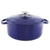 Chantal Round Cast Iron 5-Quart Casserole - Cobalt Blue