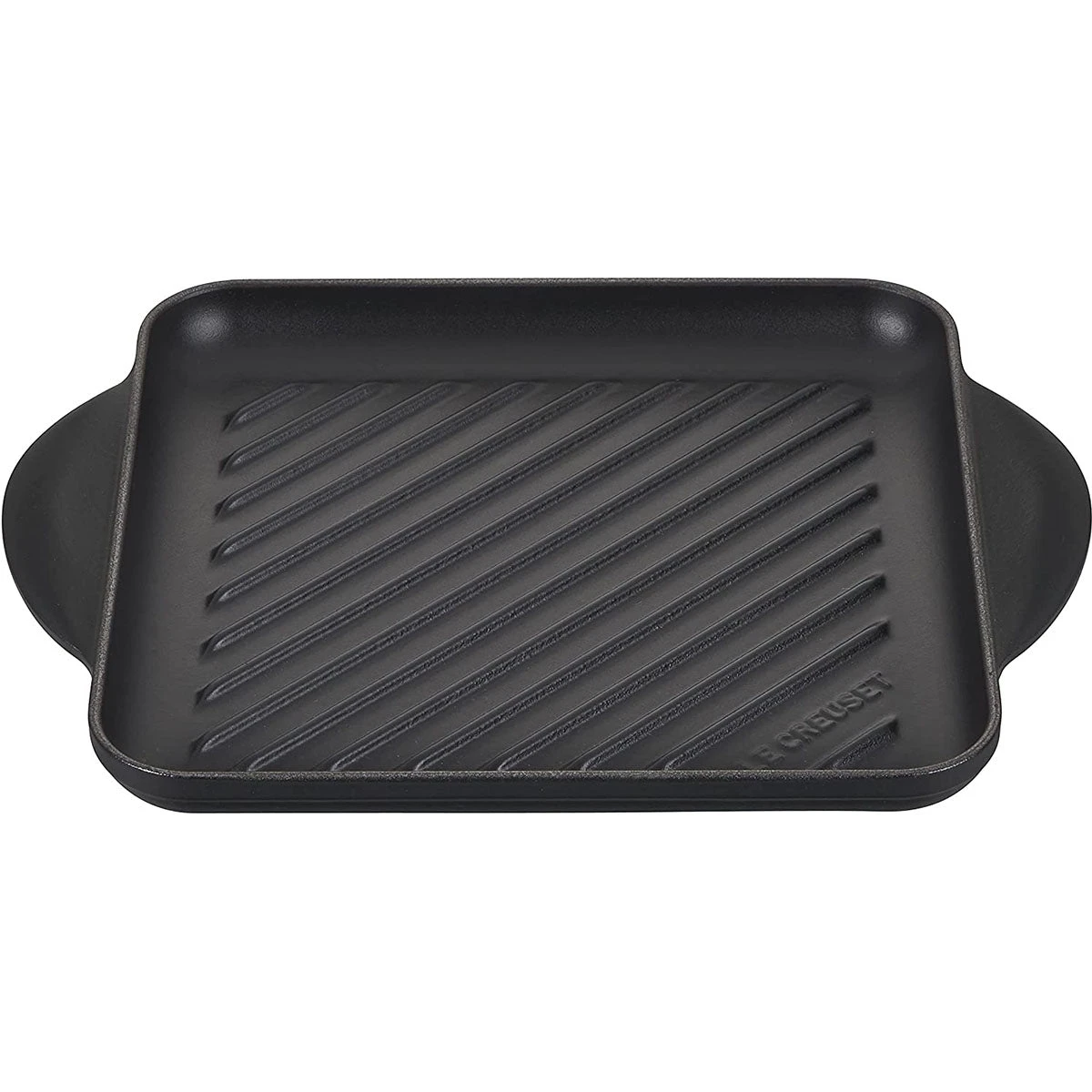 Le Creuset Enamaled Cast Iron Square Grill, 9.5", Licorice 3 Le Creuset Enamaled Cast Iron Square Grill, 9.5", Licorice - Image 3