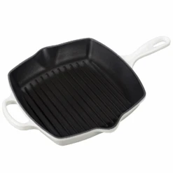 Le Creuset 10.25'' Signature Square Skillet Grill - White