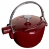Staub Cast Iron 1-Quart Round Tea Kettle - Grenadine