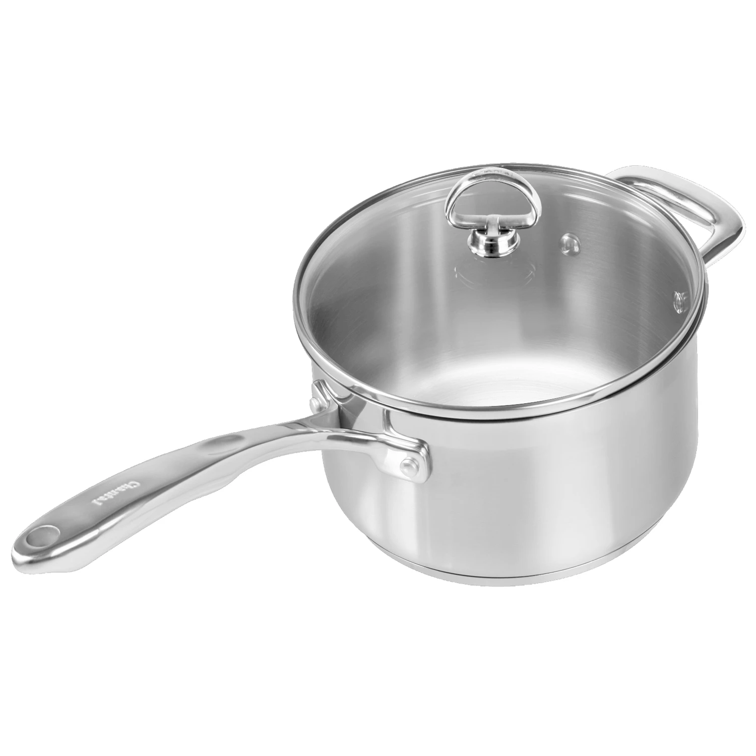 Chantal Induction 21 Steel 3.5-Quart Saucepan With Glass Lid 1 Chantal Induction 21 Steel 3.5-Quart Saucepan With Glass Lid