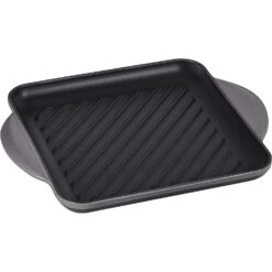 Le Creuset Enamaled Cast Iron Square Grill, 9.5", Oyster
