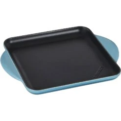 Le Creuset Enamaled Cast Iron Square Griddle, 9.5", Caribbean
