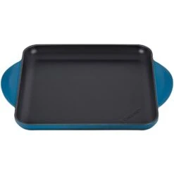 Le Creuset Enamaled Cast Iron Square Griddle, 9.5", Deep Teal