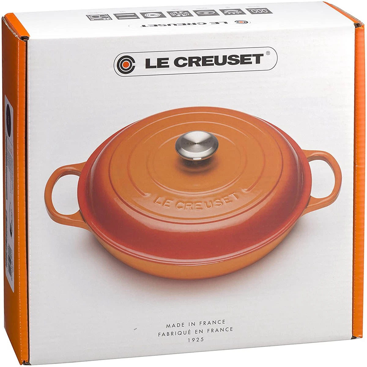 Le Creuset Signature 2.25-Quart Braiser With Stainless Steel Knob - Flame 4 Le Creuset Signature 2.25-Quart Braiser With Stainless Steel Knob - Flame - Image 4