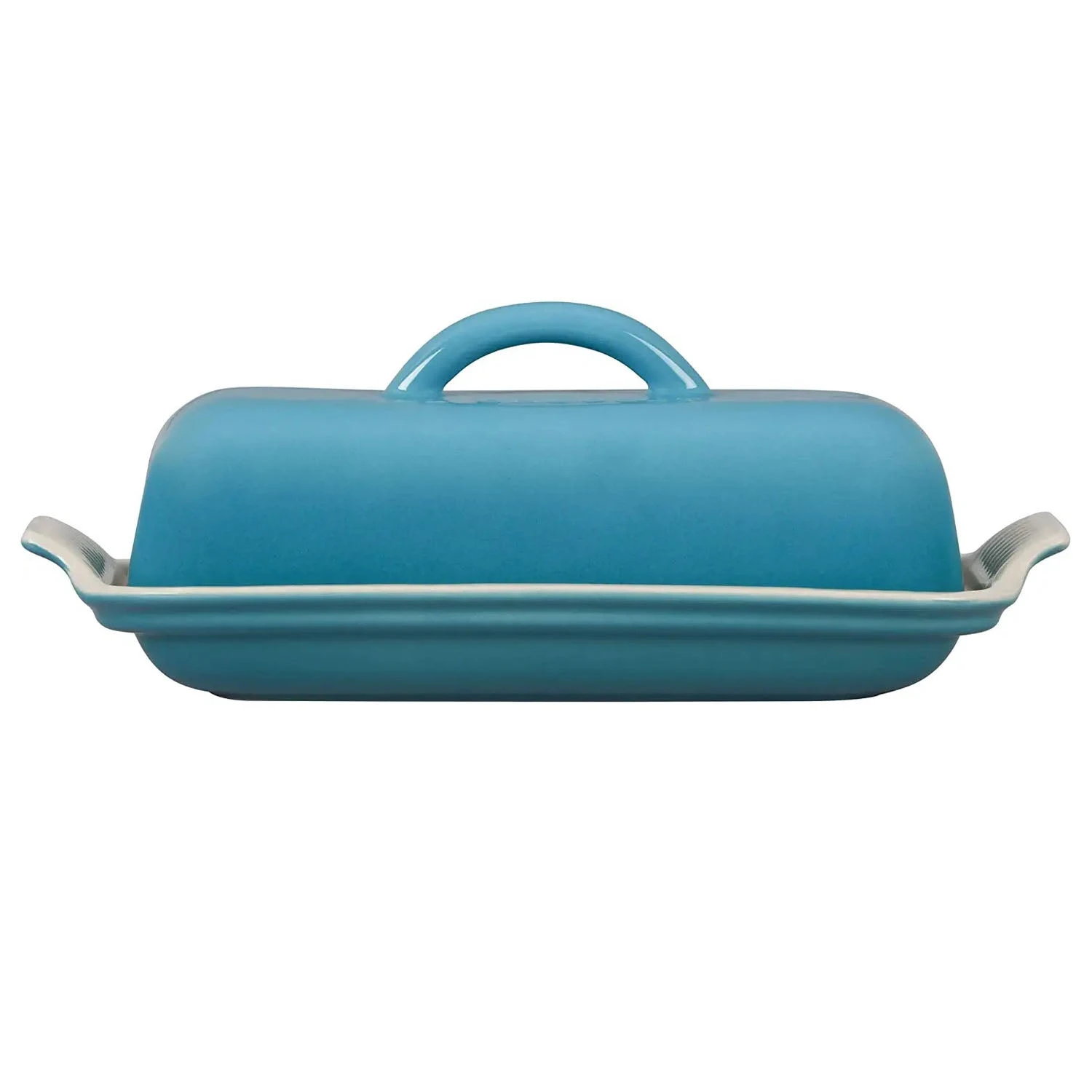 Le Creuset 8.3" X 4.1" X 3" Heritage Butter Dish - Caribbean 3 Le Creuset 8.3" X 4.1" X 3" Heritage Butter Dish - Caribbean - Image 3