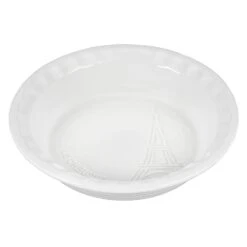 Le Creuset Pie Dish - White W/ Eiffel Tower