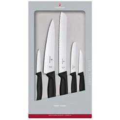 Victorinox Sets, Swiss Classic, 5-Piece Kitchen Set, Black