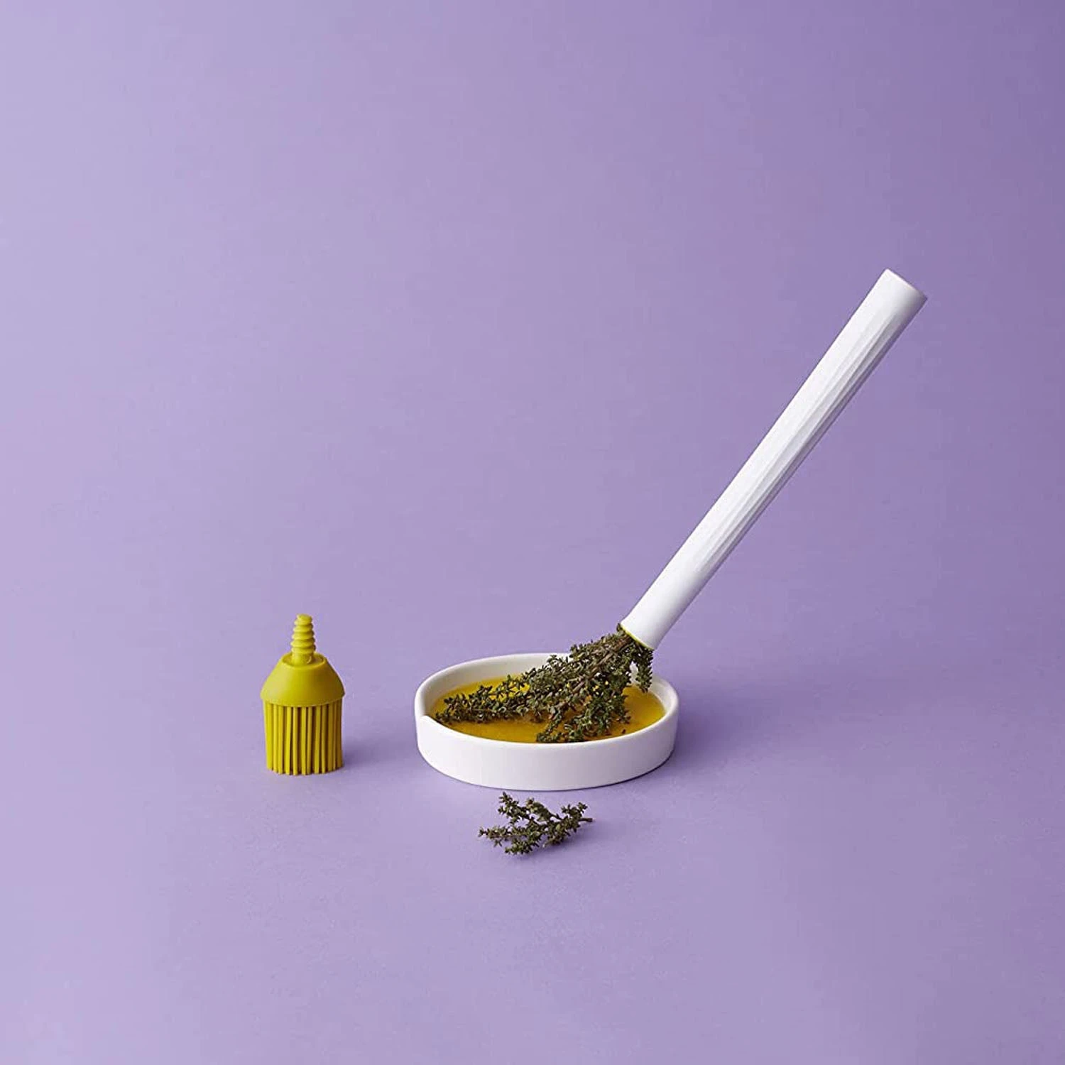 Chef'n HerbWand Basting Brush With Ceramic Tray, 2 In 1, White/Green 7 Chef'n HerbWand Basting Brush With Ceramic Tray, 2 In 1, White/Green - Image 7