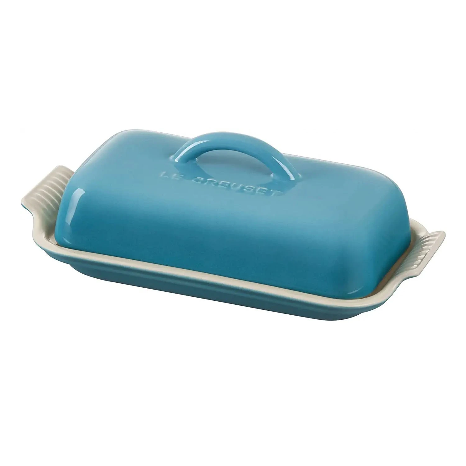 Le Creuset 8.3" X 4.1" X 3" Heritage Butter Dish - Caribbean 1 Le Creuset 8.3" X 4.1" X 3" Heritage Butter Dish - Caribbean
