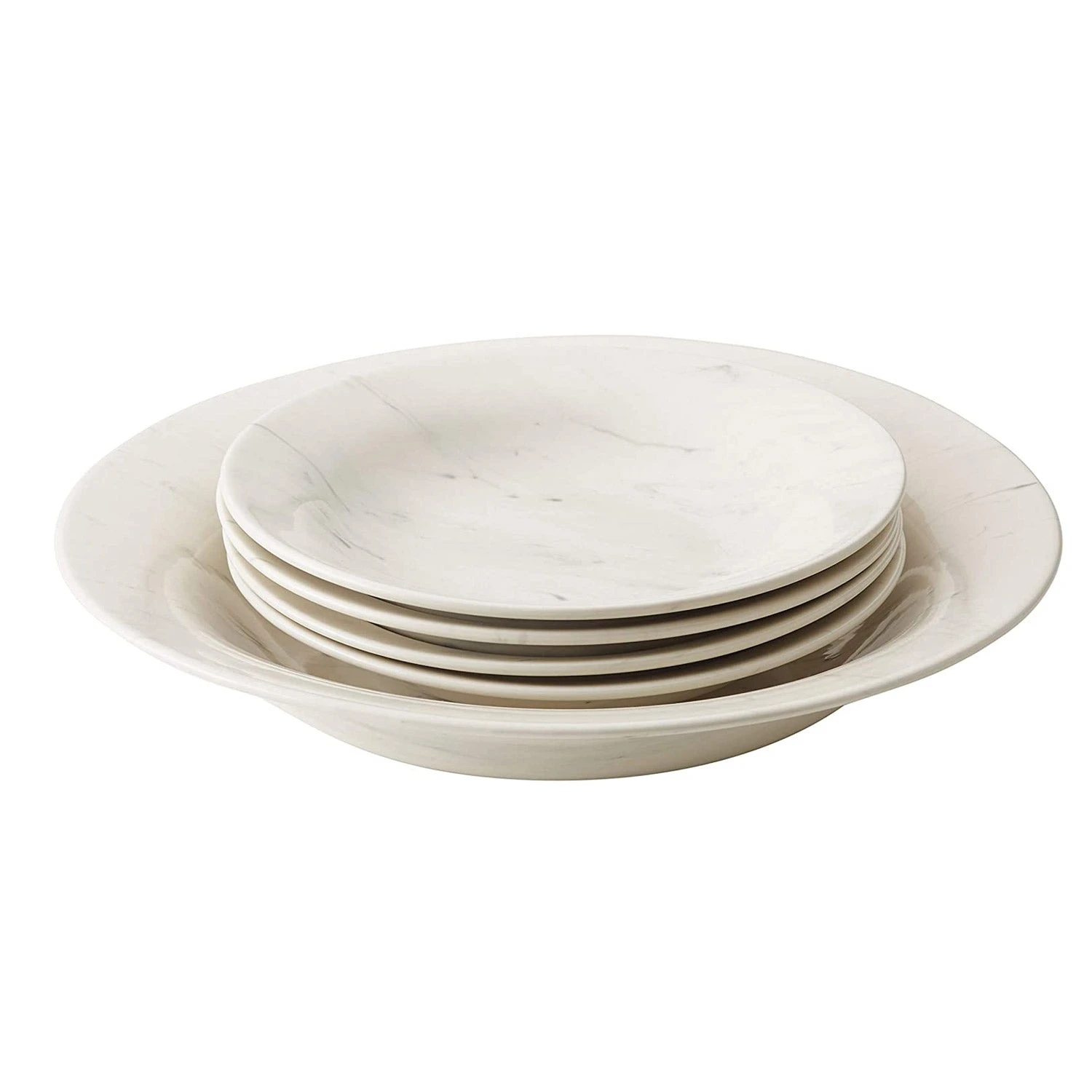 Anolon Ceramics Stoneware Pasta/Soup Bowls, 5 Piece, Marble White 1 Anolon Ceramics Stoneware Pasta/Soup Bowls, 5 Piece, Marble White