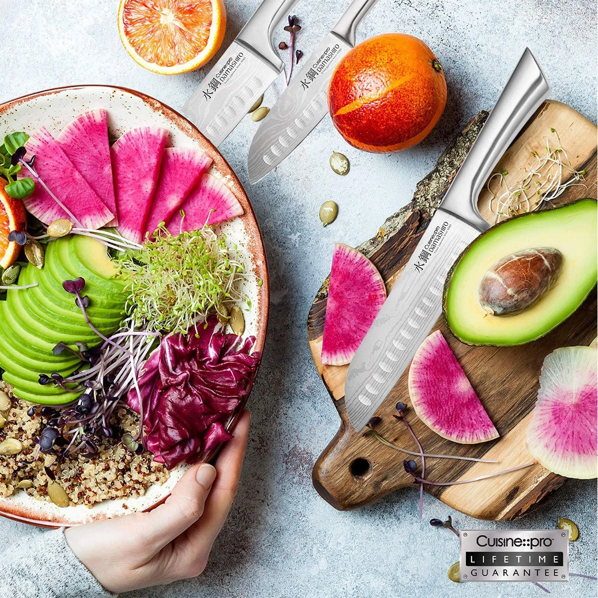 Cuisine::pro Damashiro Santoku Knife Set 3Pc 5 Cuisine::pro Damashiro Santoku Knife Set 3Pc - Image 5