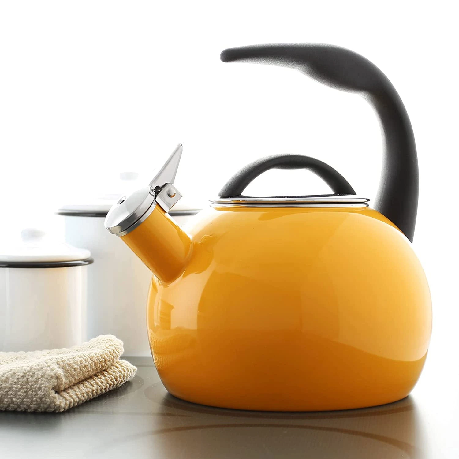 Chantal Anniversary 2 Quart Enamel On Steel Whistling Tea Kettle, Marigold 10 Chantal Anniversary 2 Quart Enamel On Steel Whistling Tea Kettle, Marigold - Image 10