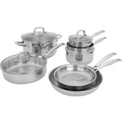 HENCKELS CLAD H3 10PC STAINLESS STEEL COOKWARE SET