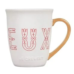 Le Creuset 20 Oz. Noel Collection: XL Mug - White W/ Joyeux Applique & Gold Handle -COOKWARE Store 61X5EZmUewL. AC SL1500