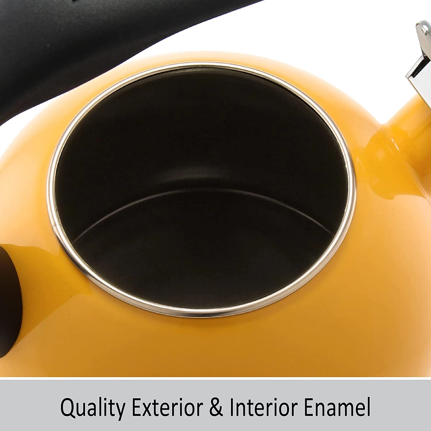 Chantal Anniversary 2 Quart Enamel On Steel Whistling Tea Kettle, Marigold 4 Chantal Anniversary 2 Quart Enamel On Steel Whistling Tea Kettle, Marigold - Image 4
