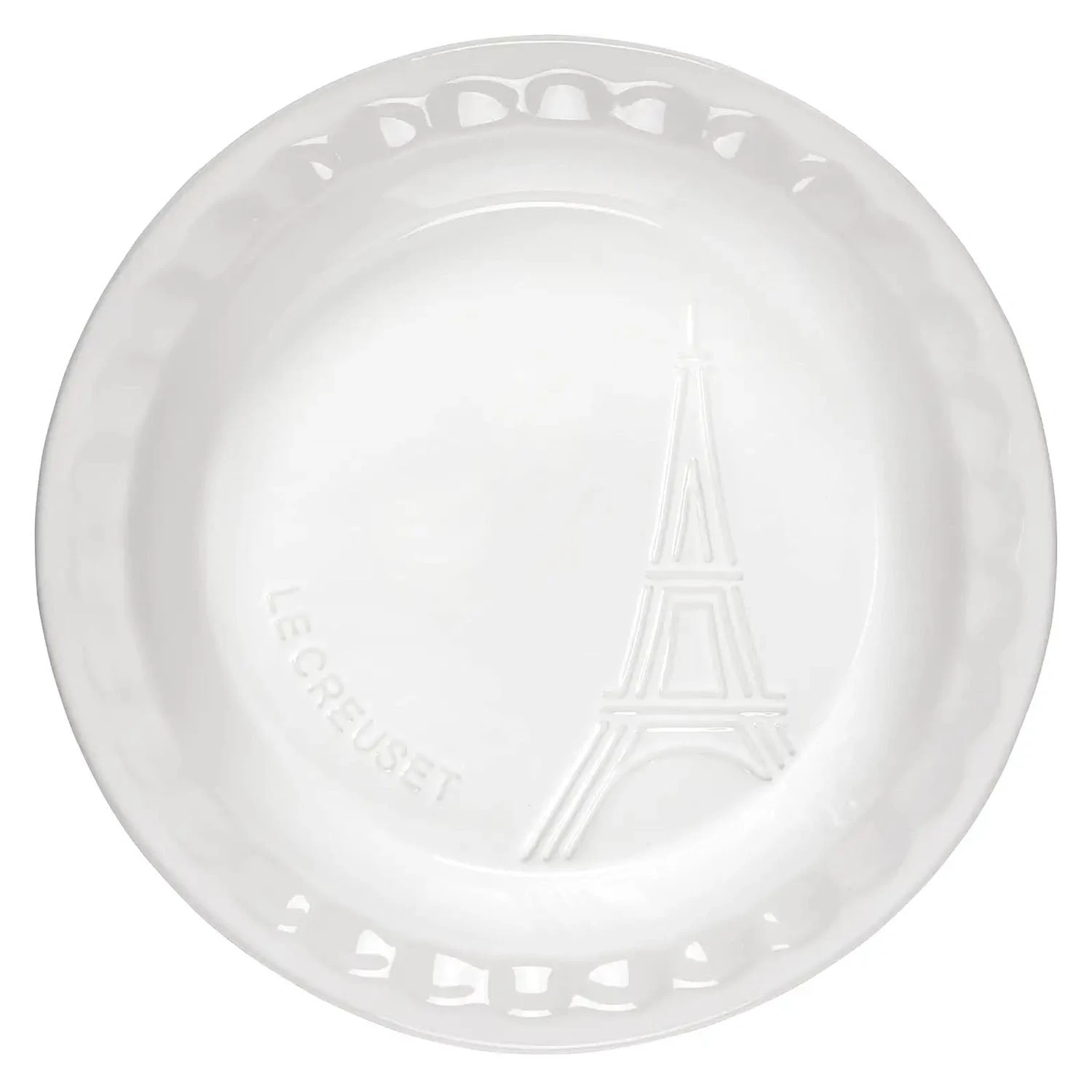 Le Creuset Pie Dish - White W/ Eiffel Tower 2 Le Creuset Pie Dish - White W/ Eiffel Tower - Image 2