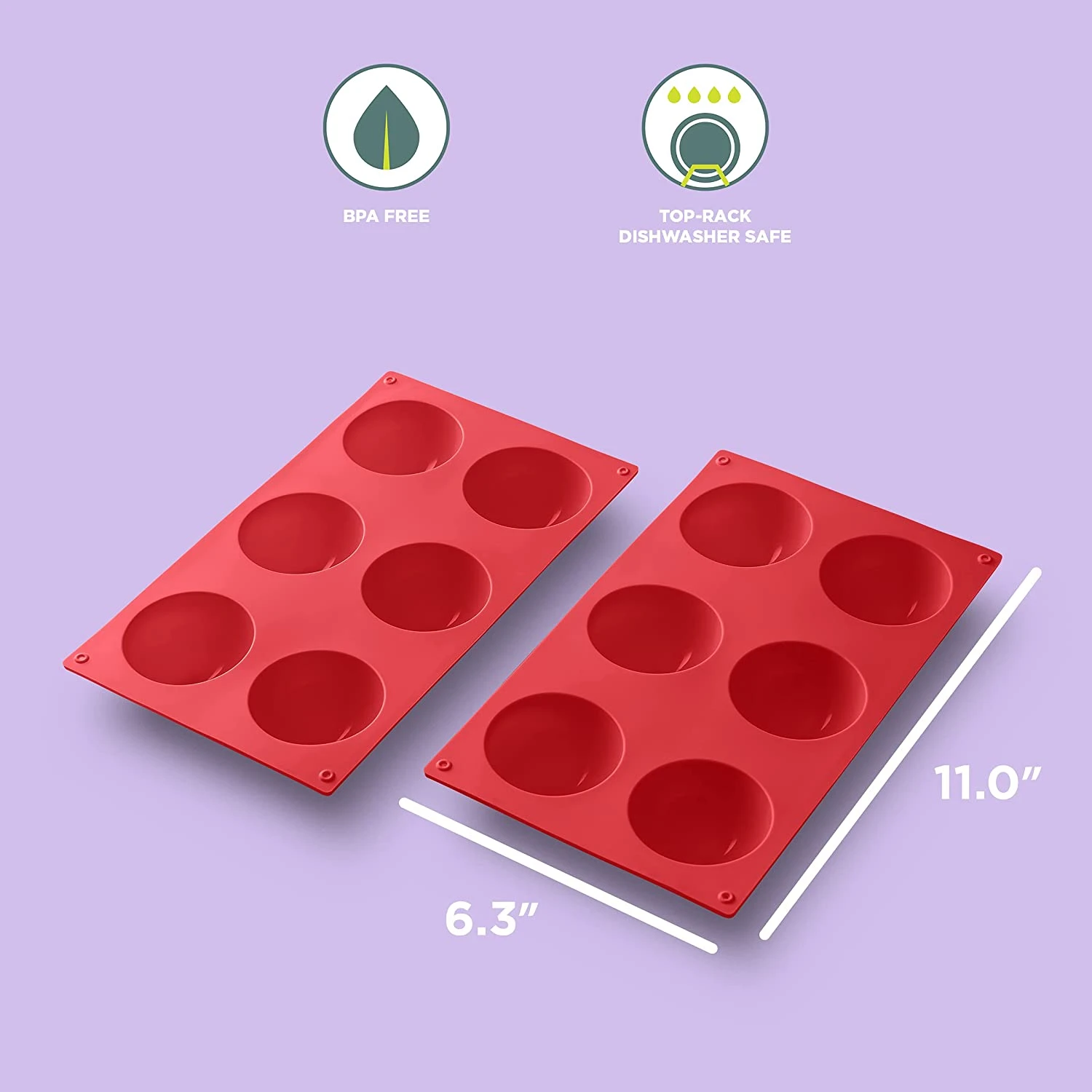 Chef'n Sweet Spot Hot Chocolate Bomb Mold, 2-pack, Red 2 Chef'n Sweet Spot Hot Chocolate Bomb Mold, 2-pack, Red - Image 2