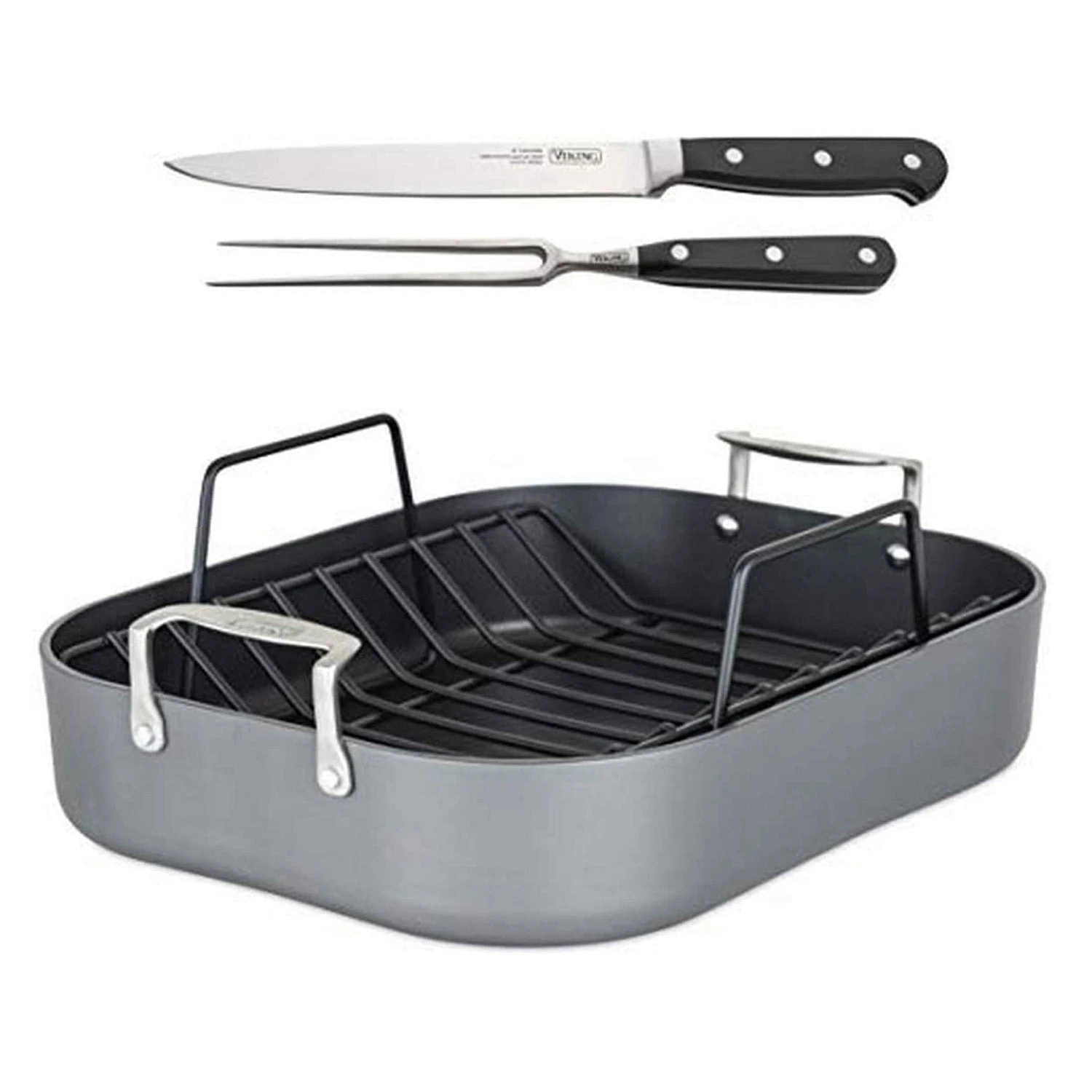 Viking Culinary 40051-9902C Roasting Pan, 16" X 13" X 3", Black 1 Viking Culinary 40051-9902C Roasting Pan, 16" X 13" X 3", Black