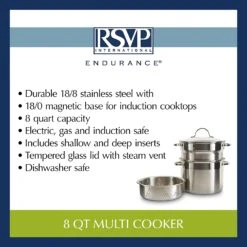 RSVP International Endurance (COOK-4IN) Multi Cooker, 8 Quart, Stainless Steel 11 RSVP International Endurance (COOK-4IN) Multi Cooker, 8 Quart, Stainless Steel -COOKWARE Store 711gJ8BTA5L. AC SL1500