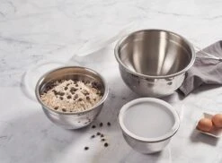 Le Creuset Set Of 3 Nested Mixing Bowls W/ Nonslip Silicone Base & Plastic Air Tight Lids -COOKWARE Store 711xyhePT2L. AC SL1500