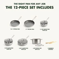 GreenPan Chatham Tri-Ply 12 Piece Cookware Pots And Pans, Silver -COOKWARE Store 716qwbABZJL. AC SL1500