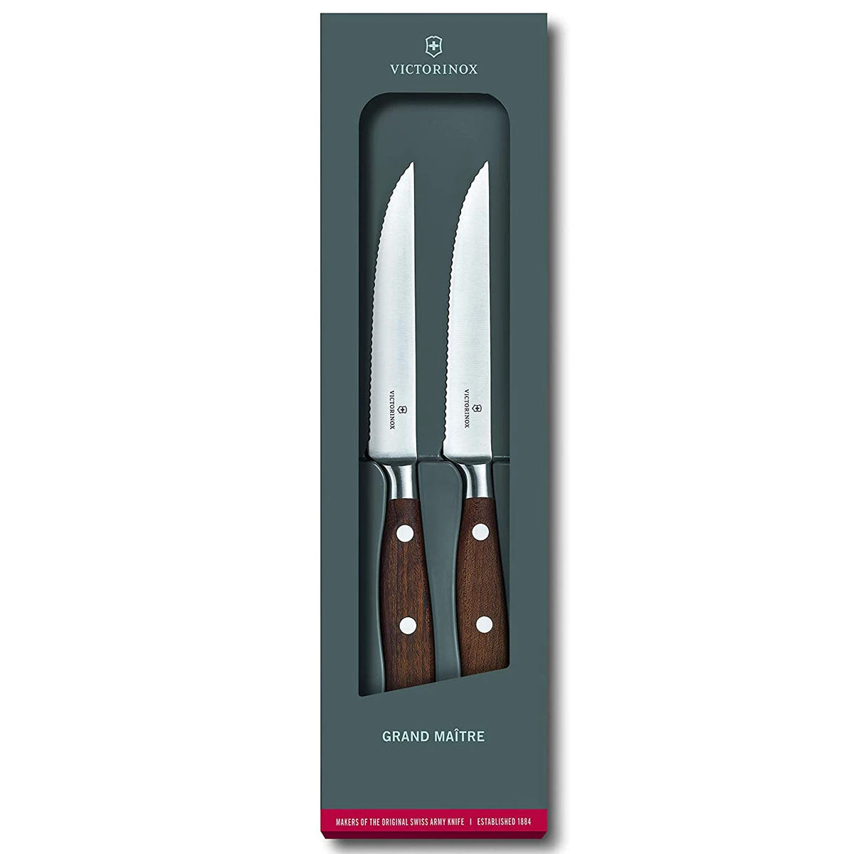 Victorinox Grand Maitre Forged, 2-Piece Steak Set (4¾" Serrated, Spear Point), Wood 1 Victorinox Grand Maitre Forged, 2-Piece Steak Set (4¾" Serrated, Spear Point), Wood