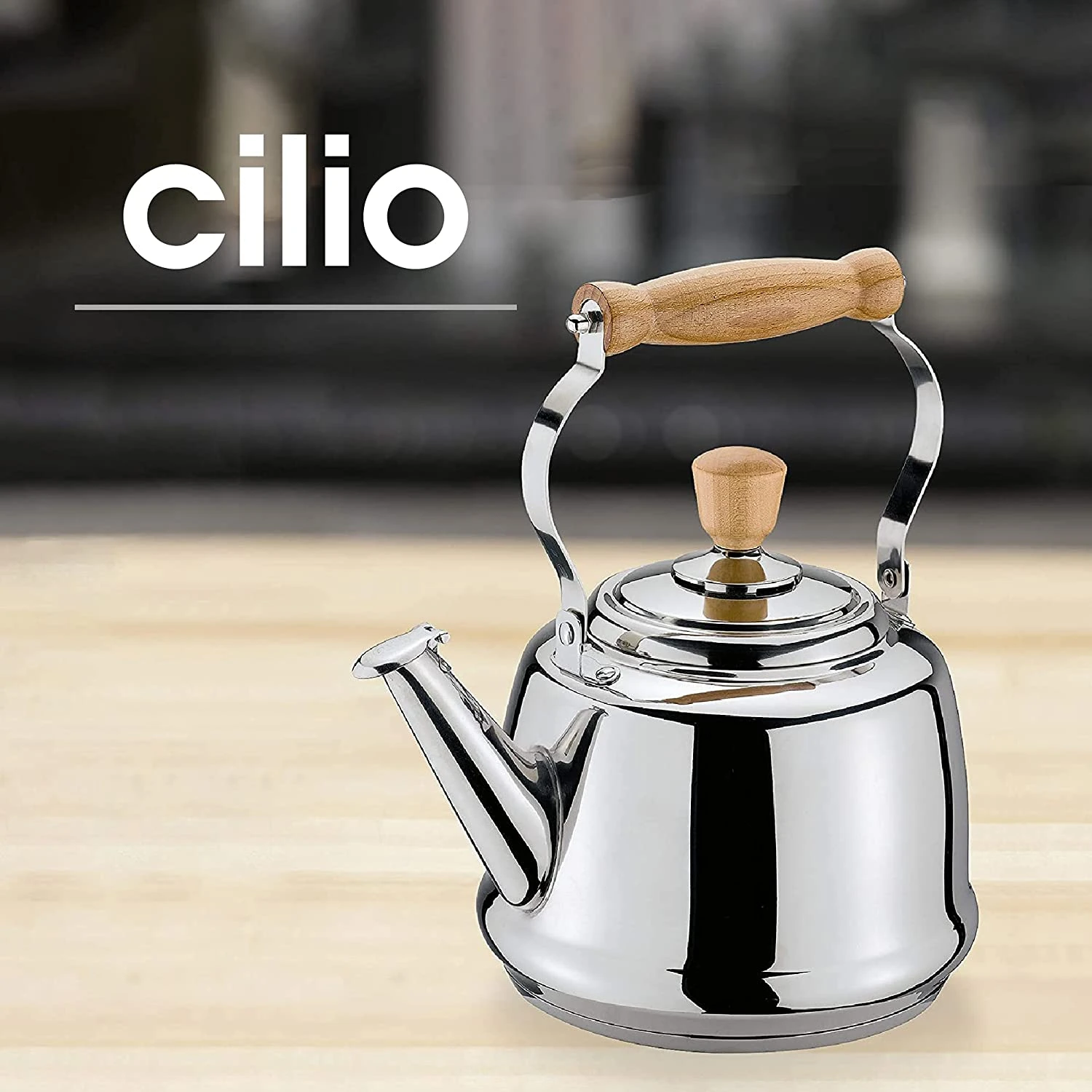 Cilio Tradition 2.6 Quarts Whistling Water Kettle, Silver 6 Cilio Tradition 2.6 Quarts Whistling Water Kettle, Silver - Image 6