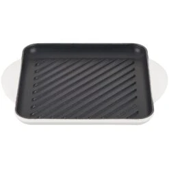 Le Creuset Enamaled Cast Iron Square Grill, 9.5", White