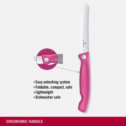 Victorinox Paring - Foldable, Swiss Classic, 4.5" Serrated, Round Blade, Foldable, Pink -COOKWARE Store 71JiuWmThFL. AC SL1500
