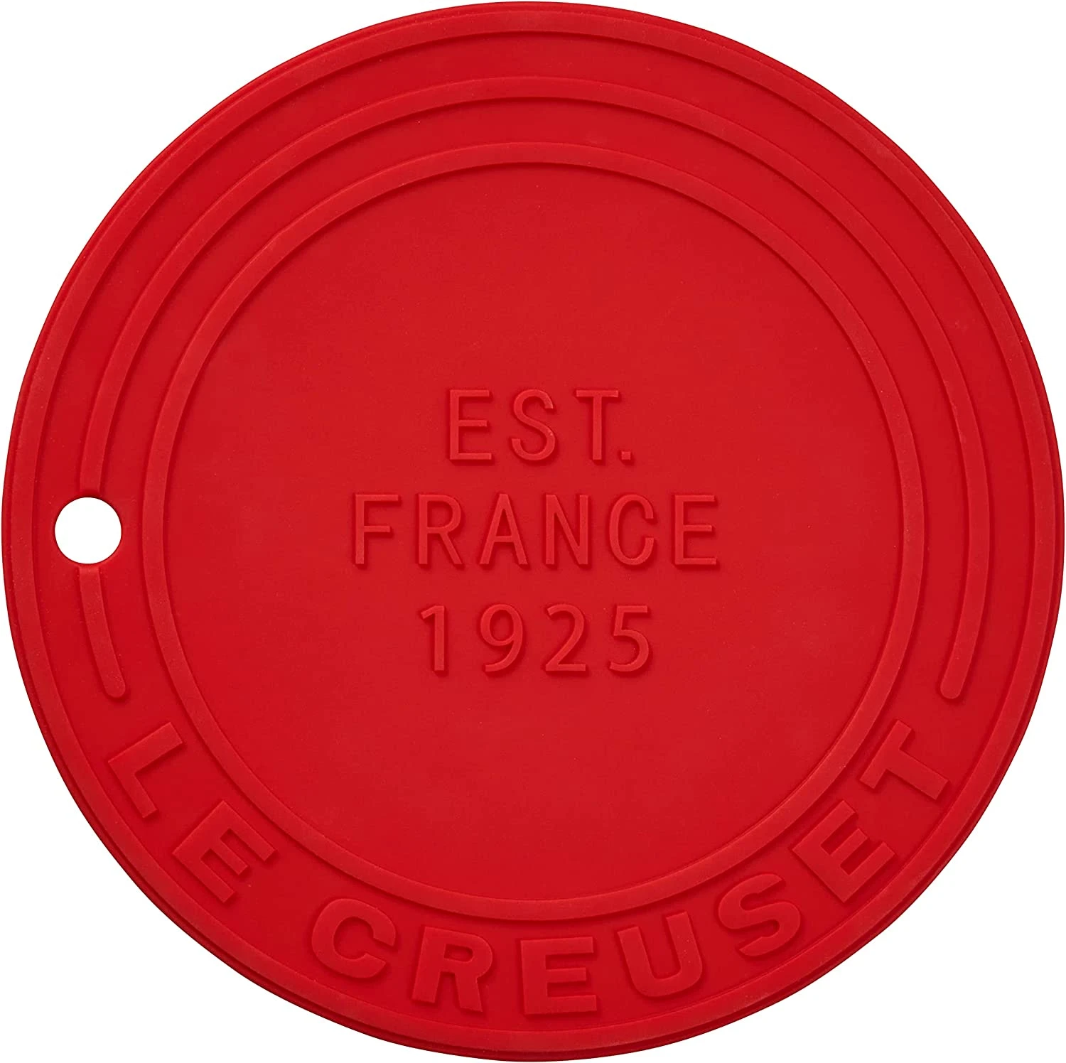 Le Creuset 8" Diameter Silicone Trivet (est. 1925) - Cerise 1 Le Creuset 8" Diameter Silicone Trivet (est. 1925) - Cerise