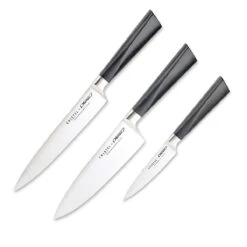 CRISTEL, 1.4116 Grade Stainless Steel Set Of 3 Knives Includes: Utility Knife 7", Chef's Knife 6 1/2", Paring Knife 3 1/2", Perfectly Balanced, Cristel X Marttiini.