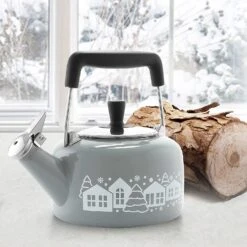 Chantal Winter Village 1.4 Quart Whistling Teakettle, Fog Grey -COOKWARE Store 71WQBQzMVtL. AC SL1500