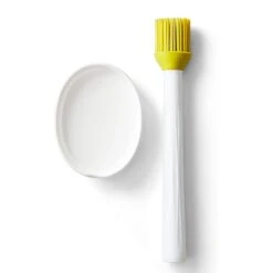 Chef'n HerbWand Basting Brush With Ceramic Tray, 2 In 1, White/Green