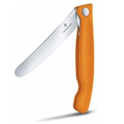 Victorinox Paring - Foldable, Swiss Classic, 4.5" Serrated, Round Blade, Foldable, Orange