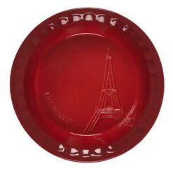 Le Creuset Pie Dish - Cerise W/ Eiffel Tower